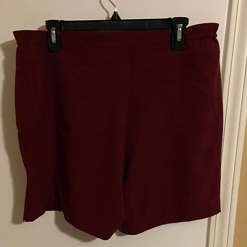EUC Athletic Works Women's Dark Red Athletic Shorts - Picture 2 of 3